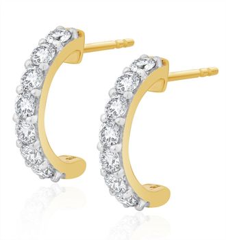 The Diamond Store Comfort Huggie Lab Diamond Earrings 1.00ct H/Si in 9K Gold