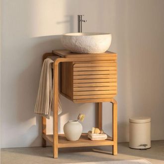 Sklum Conjunto De Mueble De Ba&ntilde;o En Madera De Teca Bradley Sklum
