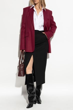 Stella McCartney Wool Blazer, Womens, Burgundy