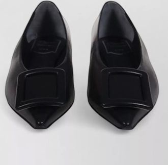 Roger Vivier leather pointed-toe ballerina pumps
