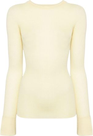 SA SU PHI crew-neck ribbed-knit jumper - women - Cashmere/Silk - 44 - Yellow