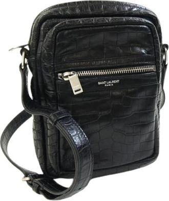 Saint Laurent Pre-owned Vintage Schoudertas - Heren - Vintage Schoudertas - Zwart - ONE Size - Leer - Vintage