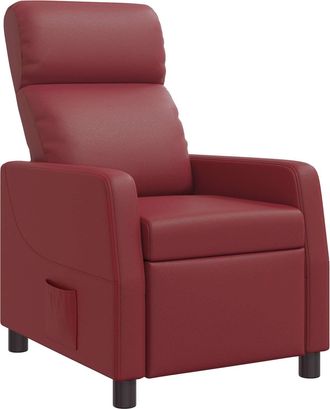 vidaXL Recliner Rojo Vino Cuero Sint&eacute;tico Vidaxl