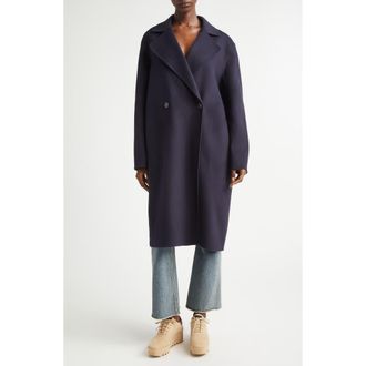 Stella McCartney Iconic Wool Coat in Ink at Nordstrom, Size 10 Us