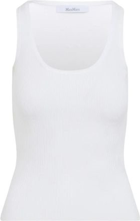 Max Mara Mxmghiro Top - Dames - Tops zonder mouwen - Wit - M - Polyester - Tops