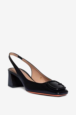 Santoni Slingback-Pumps aus Glattleder mit Schnallendetail 50