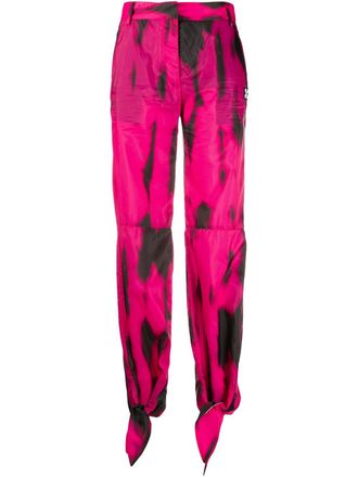Off-white high-waisted straight-leg trousers - women - Polyamide/Polyamide - 42 - Pink