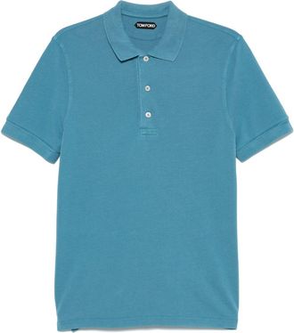 Tom Ford piqué-weave polo shirt - Blue