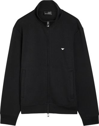 Emporio Armani Logo-embroidered Jersey Jacket - Black - Xxl