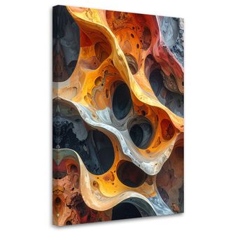 Feeby Impresi&oacute;n De Imagen, Estructura Rocosa Org&aacute;nica Abstracta En Colores Naranja Y Gris, 80x120