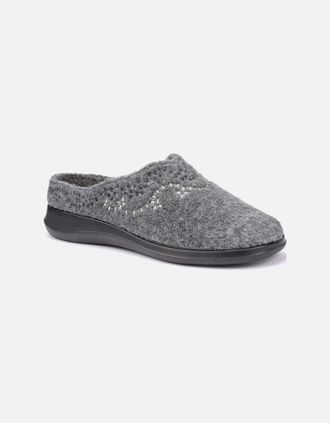 Hotter Womens Cuddle Womens Slippers - Grey - Size: 6