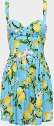 L'agence Floral Lemon Jai Drop-Waist Mini Dress