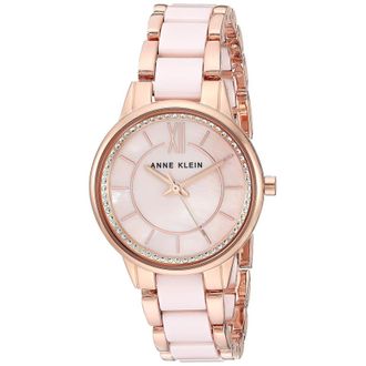 Anne Klein Classic Pink Dial Ladies Watch AK-3344LPRG