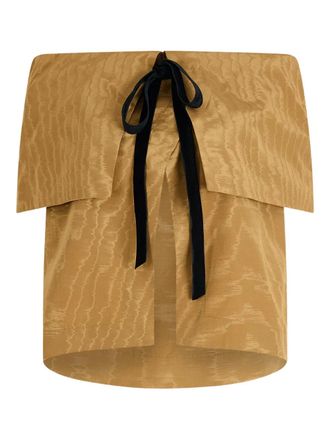 Rosie Assoulin Moire ribbon flapjack blouse - women - Fabric - S - Yellow
