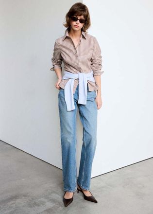 Mango Camicia avvitata cotone marrone - Donna - XXS - MANGO