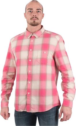 Drykorn Geruit Cr&egrave;me Roze Overhemd - Heren - Casual Overhemden - Rood - S - Overhemden