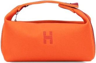Herm&egrave;s Pre-owned Mini Bags, female, Orange, Size: ONE SIZE Pre-owned Canvas Pouch