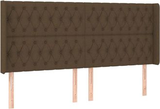 vidaXL Cabecero Con Led De Tela Marr&oacute;n Oscuro 183x16x118/128 Cm Vidaxl