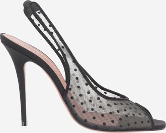 Amina Muaddi Kristina stoffen slingback