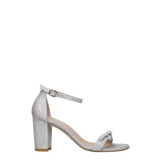 Stuart Weitzman Gray Fabric Platform Womens Sandals
