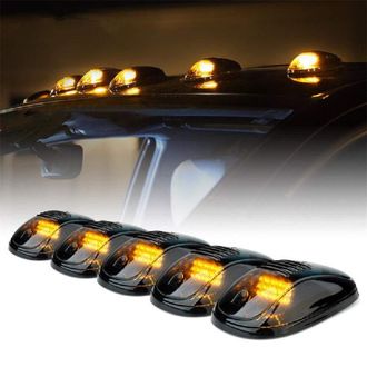 OEM Confezione Da 5 Luci Di Segnalazione Da Tetto Per Auto E Camion A 12 Led Impermeabili, Luce Ambra E Lente Nera Fum&eacute;