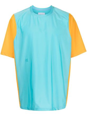 Fumito Ganryu colour-block crewneck T-shirt - Blue