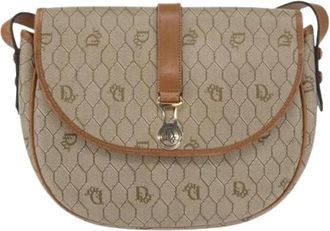 Dior Pre-owned Vintage honingraat schoudertas - Dames - Vintage Schoudertas - Beige - ONE Size - Leer - Vintage