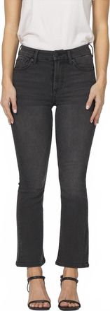 Dear John Denim Jeanne Mid Rise Cropped Flare Jeans In Black