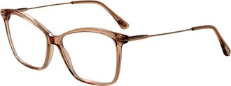 Tom Ford Womens 56mm Shiny Light Brown Opticals