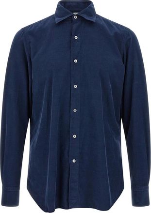 Finamore Tokyo Shirt - Heren - Overhemden - Blauw - Maat: XL Katoen