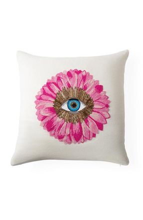 Jonathan Adler Petals Beaded Pillow in White /Pink /Blue at Nordstrom, Size 20X20