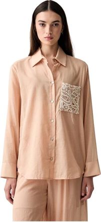 Vicolo Klassiek Katoenen Shirt - Dames - Overhemden - Oranje - M - Katoen - Overhemden