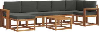 vidaXL Conjunto De Sof&aacute;s De Exterior 8 Uds. Natural Y Antracita Vidaxl