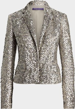 Ralph Lauren Collection Fawn Mirrored Sequin Short Blazer Jacket