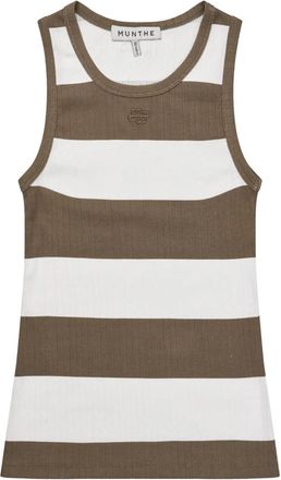 Munthe Gestreept Mouwloos Topje - Dames - Tops zonder mouwen - Veelkleurig - M - Tops