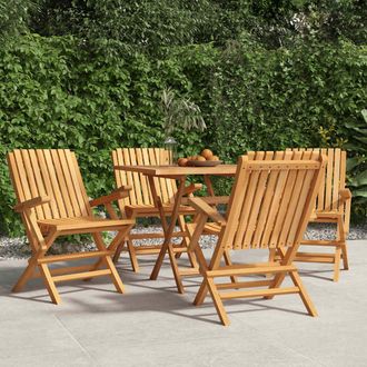vidaXL Vidaxl - Sillas De Jard&iacute;n Plegables 4 Uds Madera Maciza Teca 61x67x90 Cm