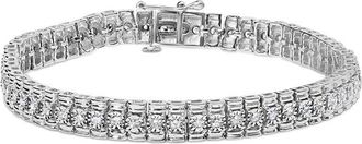 House of Brilliance Haus Of Brilliance Silver 1.00 Ct. Tw. Diamond Link Bracelet