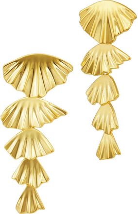 Savvy Cie Jewels Folded Fan Graduated Drop Earrings in Yellow at Nordstrom Rack