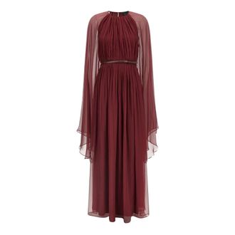 Max Mara Taverna Lange Jurk - Dames - Jurken - Rood - Maat: L Zijde