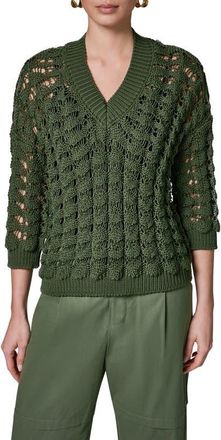DKNY Relaxed Fit V-Neck Sweater in Verde at Nordstrom, Size X-Small