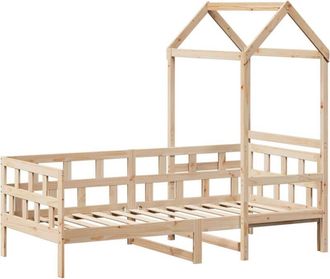 vidaXL Sof&aacute; Cama Con Techo Madera Maciza De Pino 90x200 Cm Vidaxl