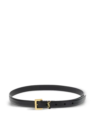 Saint Laurent Riem met vierkante gesp - Zwart