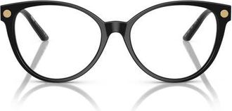 Versace 52mm Cat Eye Optical Glasses in Black at Nordstrom