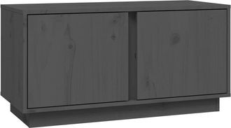 vidaXL Vidaxl - Mueble De Tv Madera Maciza De Pino Gris 80x35x40,5 Cm