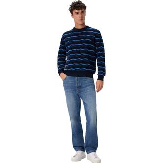 Missoni Crew Neck Sweater With Wave Pattern in Blue at Nordstrom, Size 50 It