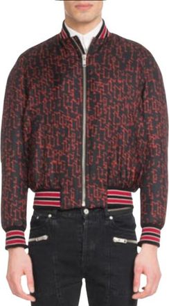 Givenchy Black and Red Silk Bomber Jacket Size M