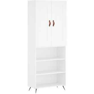 vidaXL Vidaxl - Aparador Alto Madera Contrachapada Blanco 69,5x34x180 Cm