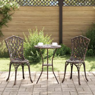 Berkfield Home Bronze Cast Aluminium Small Durable Outdoor Dining Set