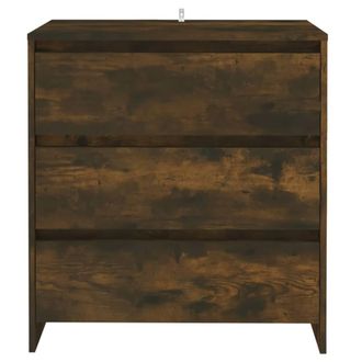 Berkfield Home Sideboard Smoked Oak 70x41x75 cm Engineered Wood in Brown | Size: 70 x 41 x 75 cm
