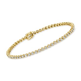Ross-Simons Diamond Tennis Bracelet in 14kt Yellow Gold